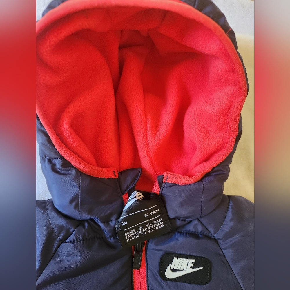 Nike Infant Snowsuit in Navy and Red - Picture 2 of 3